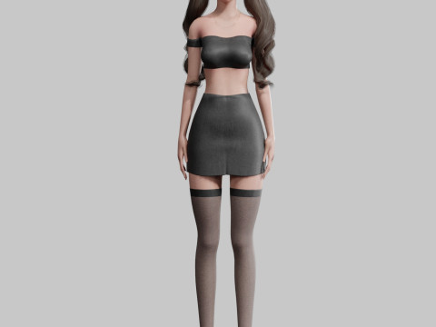 Pretty Cartoon woman V34834 3D Model