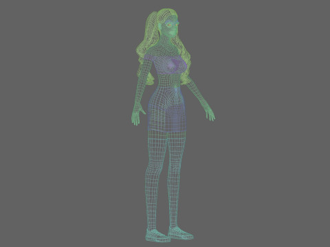 Pretty Cartoon woman V34834 3D Model