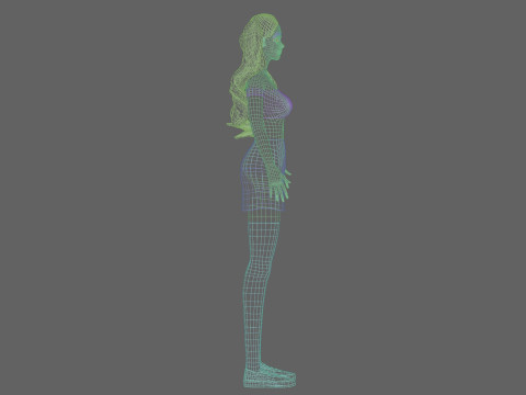 Pretty Cartoon woman V34834 3D Model