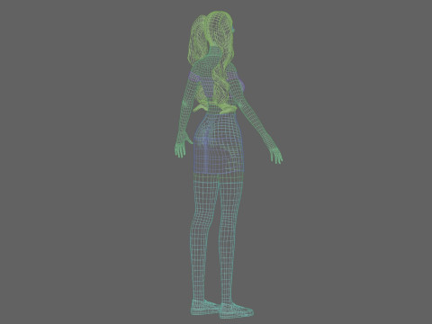 Pretty Cartoon woman V34834 3D Model