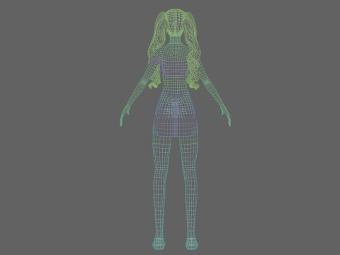 Pretty Cartoon woman V34834 3D Model