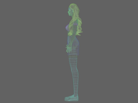 Pretty Cartoon woman V34834 3D Model