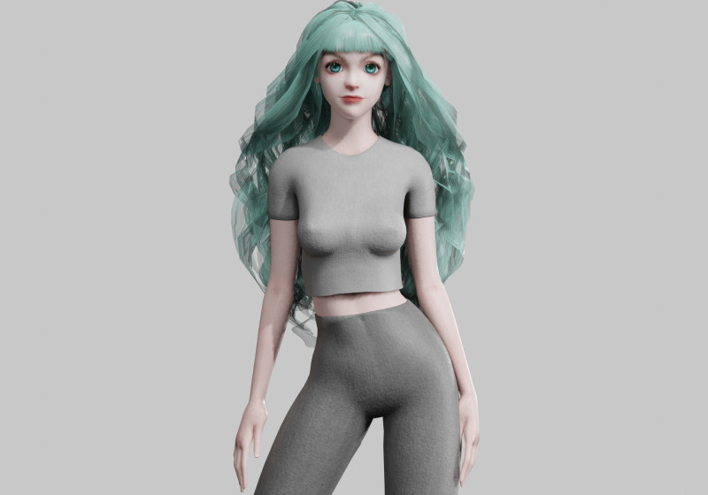 Pretty cool woman V36807 3D Model .c4d .max .obj .3ds .fbx .stl .blend 