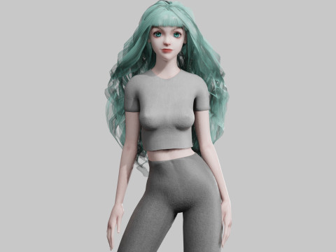 Pretty cool woman V36807 3D Model