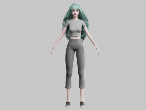 Pretty cool woman V36807 3D Model