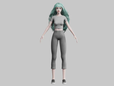 Pretty cool woman V36807 3D Model