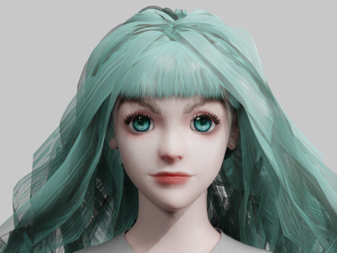 Pretty cool woman V36807 3D Model