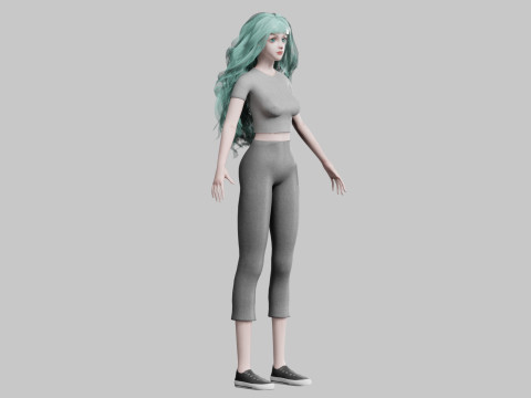 Pretty cool woman V36807 3D Model