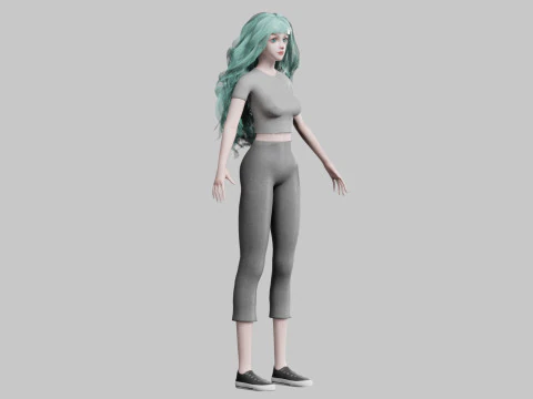 Pretty cool woman V36807 3D Model