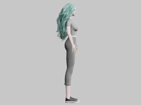 Pretty cool woman V36807 3D Model
