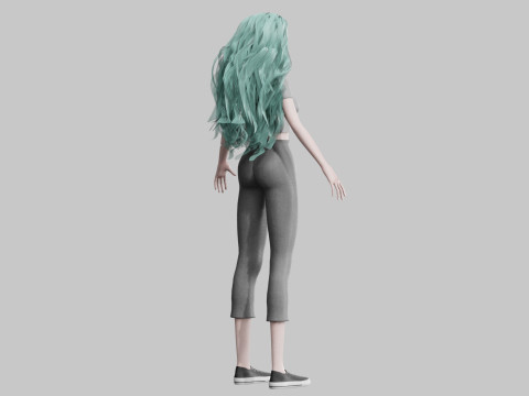 Pretty cool woman V36807 3D Model