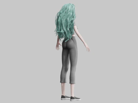 Pretty cool woman V36807 3D Model
