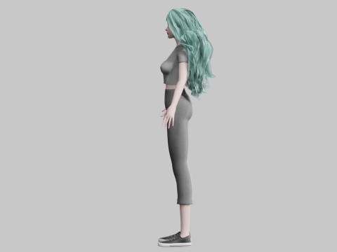 Pretty cool woman V36807 3D Model