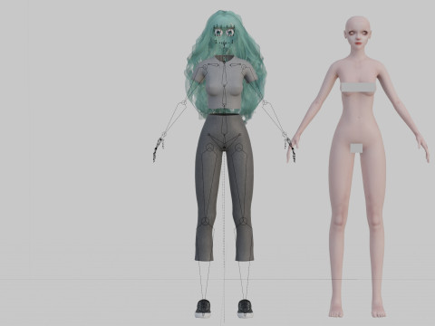 Pretty cool woman V36807 3D Model
