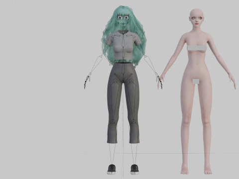 Pretty cool woman V36807 3D Model