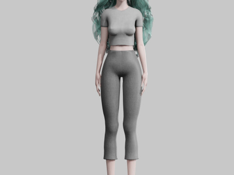 Pretty cool woman V36807 3D Model