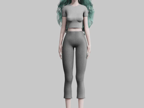 Pretty cool woman V36807 3D Model