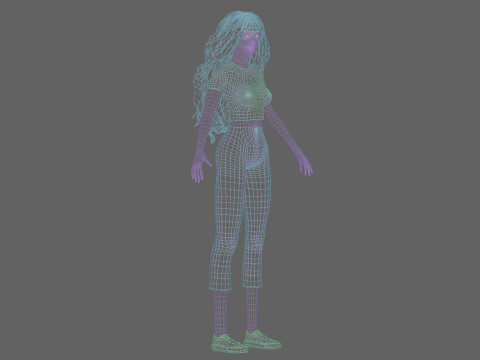 Pretty cool woman V36807 3D Model