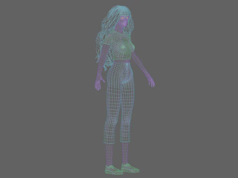 Pretty cool woman V36807 3D Model