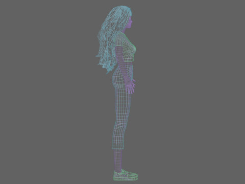 Pretty cool woman V36807 3D Model