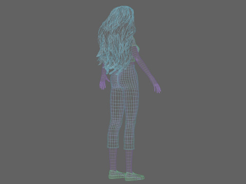 Pretty cool woman V36807 3D Model