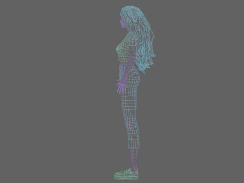 Pretty cool woman V36807 3D Model