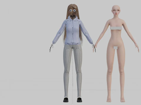 Pretty cute Woman V32321 3D Model