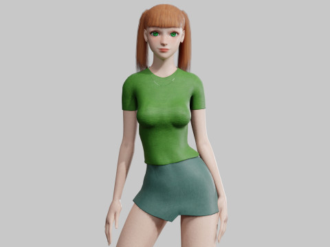 Pretty stylized woman V23241 3D-Modell