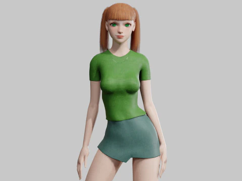 Pretty stylized woman V23241 3D Model