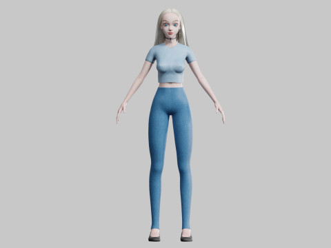 Pretty teen Woman V28799 3D Модель