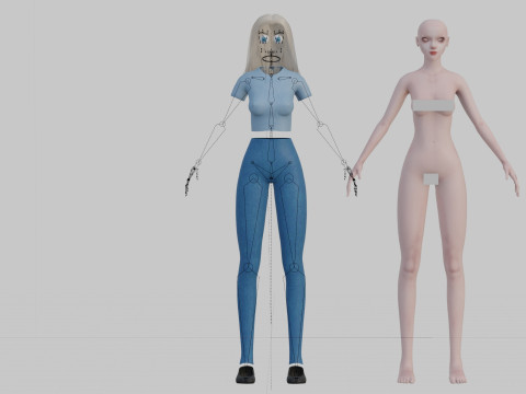 Pretty teen Woman V28799 3D Модель