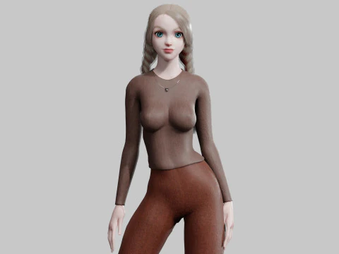 Standard cute Woman V29413 3D Model