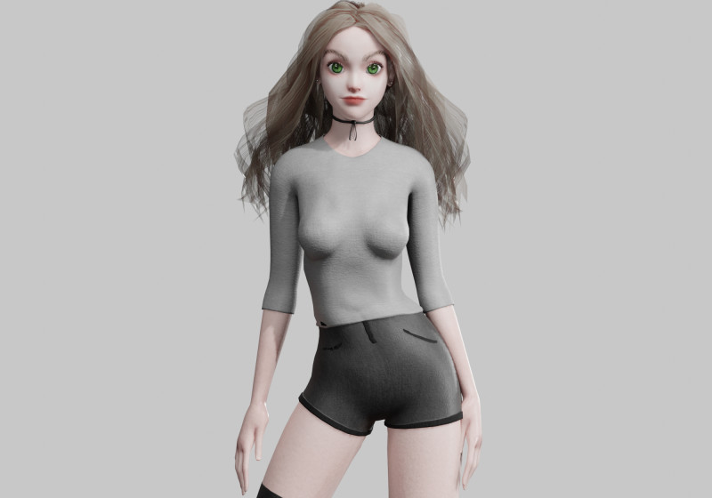 Standard Pretty woman V33669 3D Model .c4d .max .obj .3ds .fbx .stl .blend 