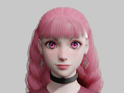 Stylized cute Woman V35453 3D Модель