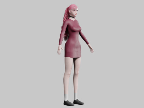 Stylized cute Woman V35453 3D Модель