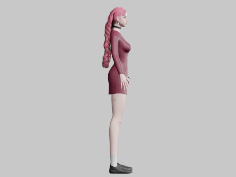 Stylized cute Woman V35453 3D Модель