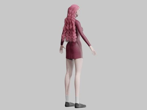 Stylized cute Woman V35453 3D Модель