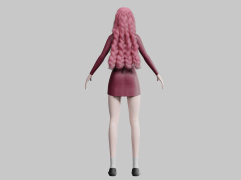 Stylized cute Woman V35453 3D Модель