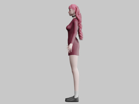 Stylized cute Woman V35453 3D Модель