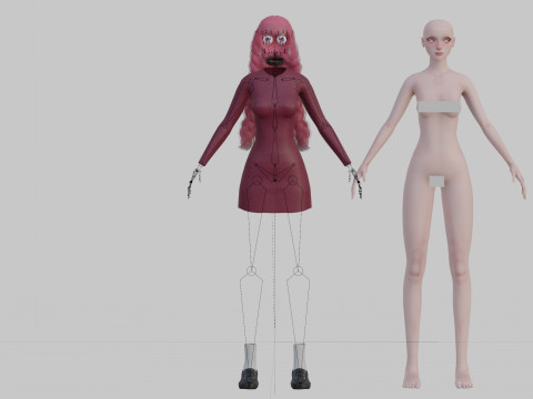 Stylized cute Woman V35453 3D Модель