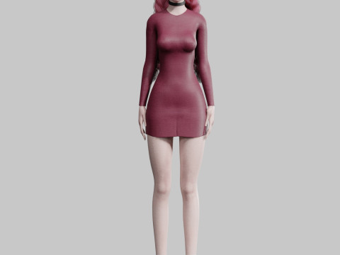 Stylized cute Woman V35453 3D Модель