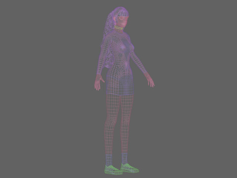 Stylized cute Woman V35453 3D Модель