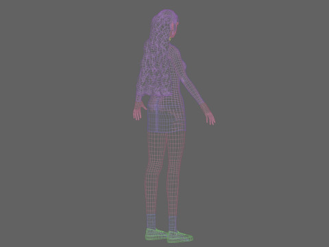 Stylized cute Woman V35453 3D Модель