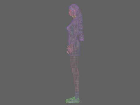 Stylized cute Woman V35453 3D Модель
