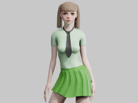 甜美基础女人V29212 3D 模型