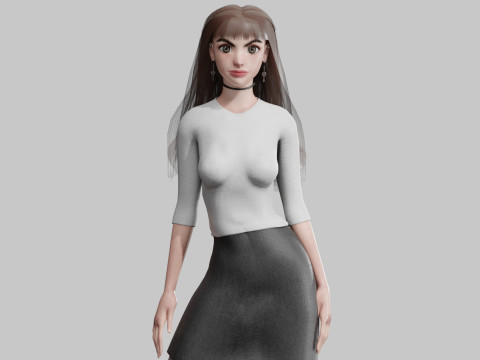 Sweet cute Woman V35913 3D Model