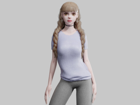 Teen cute Woman V32001 3D Model