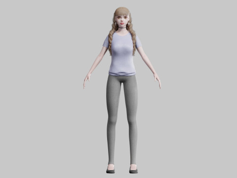 Teen cute Woman V32001 3D मॉडल