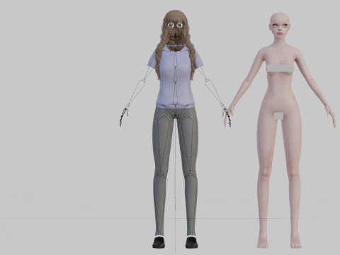 Teen cute Woman V32001 3D Model