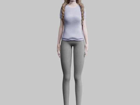 Teen cute Woman V32001 3D Model